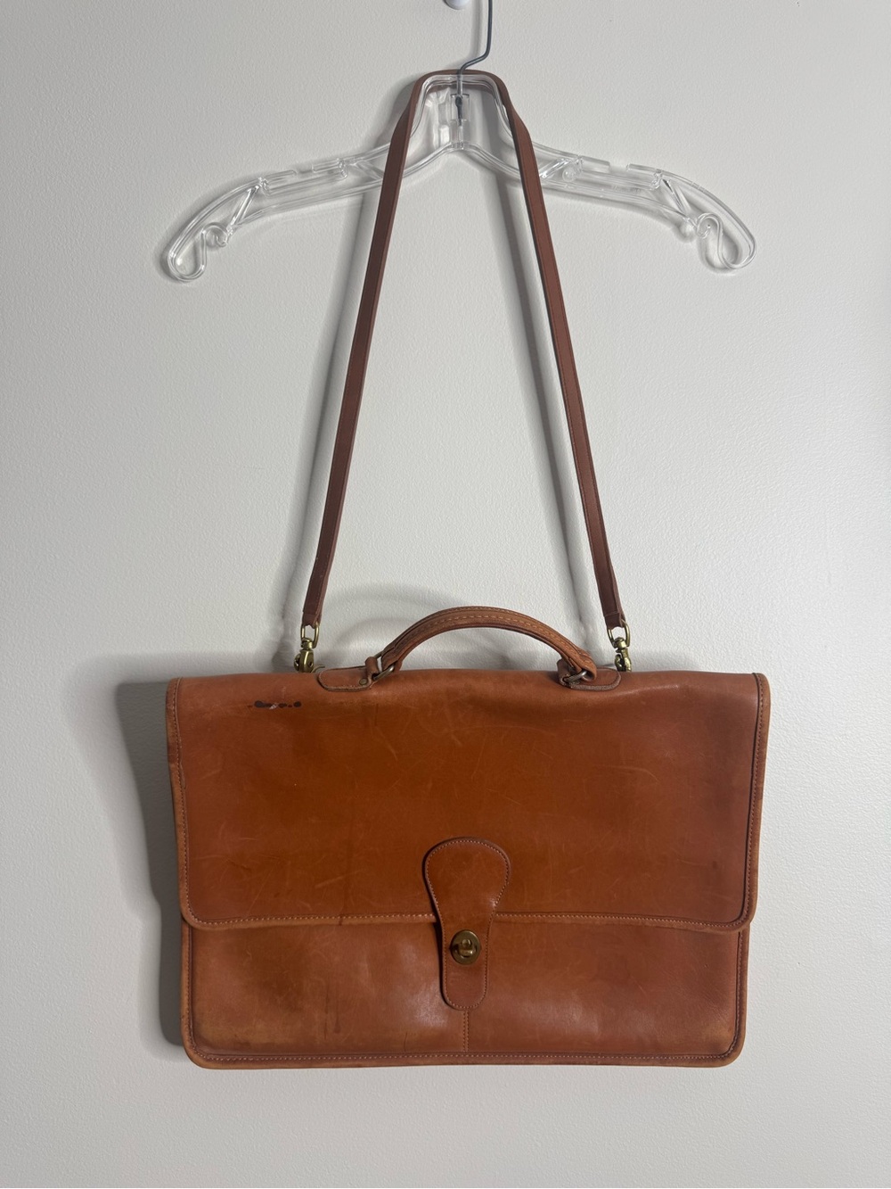 Coach Vintage 1980s Lexington Briefcase in British Tan Made in New York City